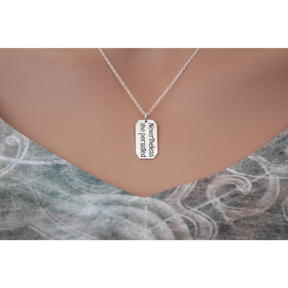 Sterling Silver Message Pendant - Nevertheless Sh… - image 1